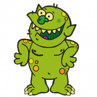 green fantasy creature cartoon